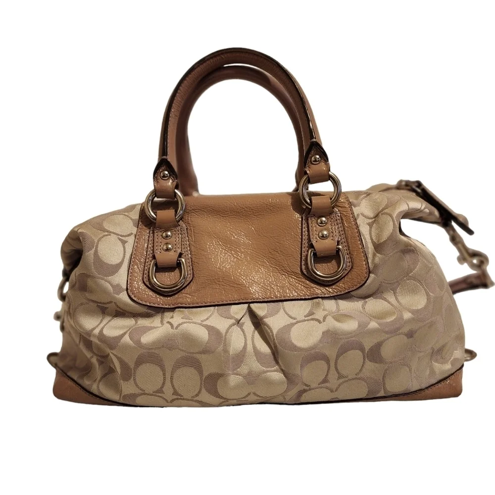 Coach handbag purse petite small designer bag Ashley signature - Picture 6 of 11